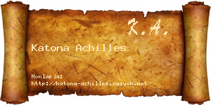 Katona Achilles névjegykártya